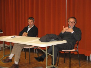 IMG_4495 Patrick Cotton (viticulteur "bio") et Bruno Roche (professeur de philosophie)